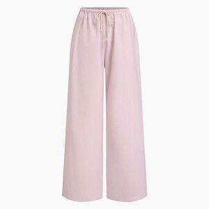 *NWT* Cider Pink Linen Pull-On Straight-Leg Trousers